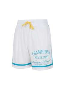 Under Armour Men's Basic Sports Shorts Mesh Breathable Fitness Basketball Casual Shorts 6012938-100 - White - View 3