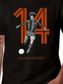 Nueva camiseta para hombre Jjohan Cruyff Signature 2026, estampado clásico retro con iniciales, cuello redondo informal, lavable a máquina, cómoda para todas las estaciones, moda coreana, estilo Kawaii Harajuku, corte holgado y cómodo. - Atrás - Ver 6