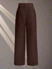Pantalones blancos casuales/de trabajo para mujer - Marrón - Ver 2