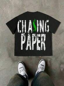 short-sleeve100% algodón CHASING PAPER, Money, patrón Y2k... Las camisetas 100% algodón presentan un diseño juvenil y moderno.Llegan y son perfectos para ropa casual y estilo urbano.Son excelentes regalos para amigos y familiares.Camisetas de cerveza, camisetas divertidas, camisetas para papá, camisetas de Dios, camisetas de alienígenas.100% Cotton - Negro - Ver 4