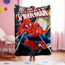 1pc S-Pider-Man Print Blanket,Retro Cartoon Style Throw Blanket,Cartoon Character Printed Blanket,All-Season Universal Nap Blanket,Character Home Decor Blanket,Modern Fashion Gift Suitable For Home Bedroom Bed Sofa Office Lunch Break Cover Picnic Blanket - Nhiều màu - Xem 1