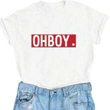 Camiseta YITAN con Estampado Divertido y Cuello Redondo - Blanco 1 - Ver 1