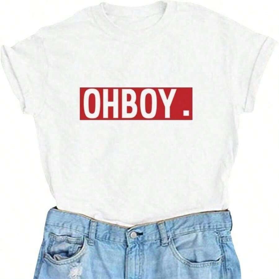 Camiseta YITAN con Estampado Divertido y Cuello Redondo - Blanco 1 - Ver 1