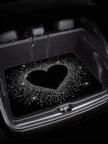 Decorative Printed Car Trunk Mat (2D Flat) - A Must-Have For Travel. Compatible With Various Car Models, It's An Indispensable Decorative Accessory For Your Vehicle. Featuring A Creative Heart-Shaped Print. - A - View 4