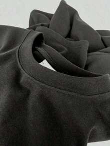 1 Piece Black T-Shirt Inspired By The Band, Graphic, Fun, Comfortable And Versatile, With Letter Print, 100% Cotton, Unisex Style, 180g, Designs Are Printed. Unisex. 180g 100% Cotton - 黑色 - 查看 3