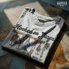 Pesca Cristiana en Papúa Nueva Guinea, Anclado en Jesús, Diseño de Camiseta de Pescador (Descarga Digital) - Blanco - Ver 1