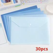 10pcs/5pcs A4 Clear PP Plastic Folders With Clips, Waterproof File Storage Folders, Macaron Colors (Pink, Blue, Green, Purple), Suitable For Students And Office Use, Study File Folders - Gradient Blue (Upgraded Thickened Version) - View 8