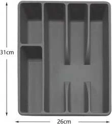 1 Estante organizador de almacenamiento, caja, estante para cubiertos, bandeja para cubiertos, estante de almacenamiento de cubiertos de plástico - Ver 4