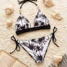 Traje de baño de una pieza para mujer 2026 con cuello halter, tirantes ajustables, diseño sin espalda, ropa de baño de playa, de secado rápido para vacaciones - Negro - Ver 2