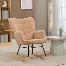 Rocking Chair, Occasional Chair, Recliner In Faux Leather, For Bedroom, Up To 120 Kg, Brown - Brown - View 2