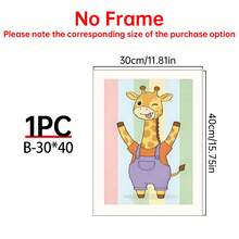 1/3件套帆布墙画海报，适用于房间家居装饰，美观实用，可选画框，可用于房间装饰、卧室装饰、婴儿房装饰、客厅装饰、办公室装饰等。可爱动物主题儿童房墙画三件套，适合婴儿房装饰、儿童卧室墙画，北欧风格儿童房艺术画。 - 彩色 - 查看 22