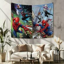 1pc Classic Anime S Pider-Man Multiverse Assembly Tapestry Miles Morales Ghost Spider Gwen Web Slinging City Skyline Living Room Bedroom Headboard Wall Hanging Decor Boys Room Gaming Room Game Room Scene Layout Anime Fans Birthday Party Gathering Photography Background Dorm Aesthetic Art Wall Hanging Table Backdrop - Nhiều màu - Xem 7