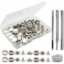 12 Set Leather Snap Fasteners Kit, 15mm Metal Snap Buttons Kit Press Studs With 4 Install Tools, Rivets And Snaps For Clothing, Jeans, Jackets, Bracelets, Bags - Multicolor - View 16