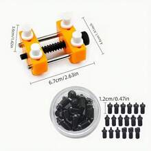 Bộ 3 món (gồm 18 răng thép) Dụng cụ sửa chữa đồng hồ, mở nắp lưng đồng hồ bằng thép, 4 loại răng, có thể điều chỉnh, kèm giá đỡ máy. - Ba móng vuốt có đế - Xem 11