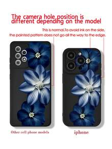 Floral Fashion 花卉印花鏤空磨砂黑手機殼，適用於 iPhone 16/11/16pro/16plus/16promax/16e/15Promax/13/14/12/XS/XR/7G/8P、Galaxy S25/S25PLUS/S25 Ultra/A16/A36/A26/A56/A50/A12/A32/A52/A72/A51/A21S/A13/A14/S24/S24PLUS/S24Ultra/S20/S23/S22/A53/S20FE/S21、11/12Pro/12/12X/13Pro/14Pro/15Pro/X3pro/10/9/Note9/12c/Note11pro/Note8Pro/9C/9a - 彩色 - 查看 5