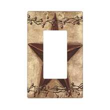 1 pieza Cubierta de placa de interruptor con estampado de estrella y bayas de granero rojo, cubierta de salida de estilo campestre para decoración del hogar, placa de pared duradera para uso doméstico - Multicolor - Ver 7