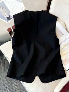 Camiseta sin mangas casual para mujer de talla grande, adecuada para fiestas, reuniones, calle, estilo chino, resort, Día de San Patricio, Pascua, Día de San Valentín, Acción de Gracias, Navidad, cómoda, versátil, estilizadora, primavera/verano, Dí - Negro - Ver 2