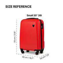 W WINGS 20"、24"、28" ABS+ 硬殼行李箱套裝 | 密碼鎖、伸縮拉桿、360°旋轉輪，適用於度假與商務出差 - 紅色 - 查看 14