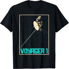 Voyager 1 Interstellar Space Probe Solar System Astronomy T-Shirt - 黑色 - 查看 1