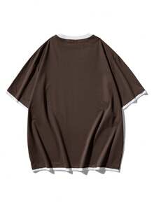 4pcs/Set Plus Size Solid Color Short Sleeve T-Shirts, Suitable For Spring/Summer/Autumn - Multicolor - View 7