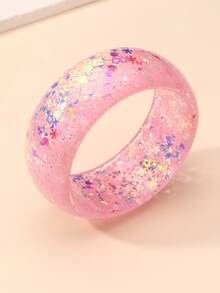 NAIZHU 1/6pcs Fashionable Children's Exaggerated Asymmetrical Geometric Resin Bracelets, Suitable For Daily Wear And Party Accessories - Hot Pink - View 6