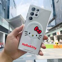 三丽鸥Hello Kitty极简线条艺术手机壳，饰有红色蝴蝶结和醒目的Hello Kitty标志，磁吸透明设计，适用于三星S26 Ultra/S26 Edge/S26 Plus/S26/S25 Ultra/S25 Plus/S25/S25 Edge/S24 Ultra/S24 Plus/S24/S24 FE/S23 FE/S23 Ultra/S23 Plus/S23/S22 Ultra/S22 Plus/S22/A07/A06/A15/A16/A17/A25/A26/A35/A36/A37/A54/A55/A56/A57 女友 - 無色 - 查看 4