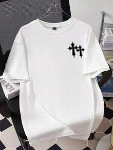Men's Short-Sleeved, Crew-Neck T-Shirt. Casual Style With Modern And Comfortable Prints. For Men And Women, Couple Style, Short-Sleeved T-Shirt With  Print. - 酒紅色 - 查看 12