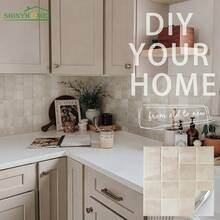 shiny home Peel-And-Stick Splash Guard - 1/5/10 Pieces 10.5 Inches * 10.5 Inches - 3D Self-Adhesive Peel-And-Stick Tile Splash Guard Suitable For Kitchen, Bathroom, And Wall Tiles. Checkerboard Pattern. - Beige - View 6