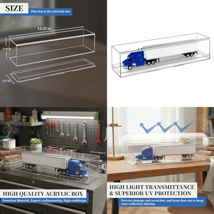 Desktop Storage & Display Box - Transparent - View 1