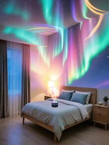 7-Color Portable Aurora Projection Light Strip With Remote Control, USB Powered LED Night Light, Suitable For Bedroom Decor, Valentine's Day Gift, Party Lighting, Christmas Atmosphere Creation, Made Of ABS Material - Multi-color light - View 4