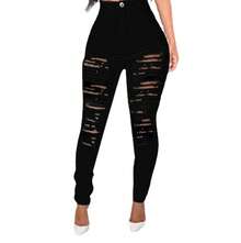 High-Waisted, Stretchy, Skinny Denim Jeans With A Unique Ripped And Distressed Design. - 白色 - 查看 6