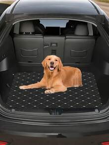 1pc Decorative Printed Car Trunk Mat (2D Flat) - An Essential Companion For Travel. Compatible With Various Car Models, An Indispensable Decorative Accessory For Your Vehicle Interior. Featuring Minimalist Line Pattern Design, It Can Create A Cozy Atmosphere In Your Car While Keeping The Trunk Clean And Dry. - A - View 7