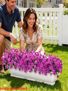 1/6/12pcs - Colorful Vibrant Artificial Plant Flowers Outdoor Spring/Summer Decor, Pink Faux Daisy Eucalyptus Durable, Suitable For Indoor/Outdoor Decoration, Outdoor Home, Porch, Yard, Windowsill, Yard Decor, Wedding And Home Decor, Yard, Window, Yard Decor, Ornaments, Winter Decor, 2026 New Year - Hot Pink - View 4