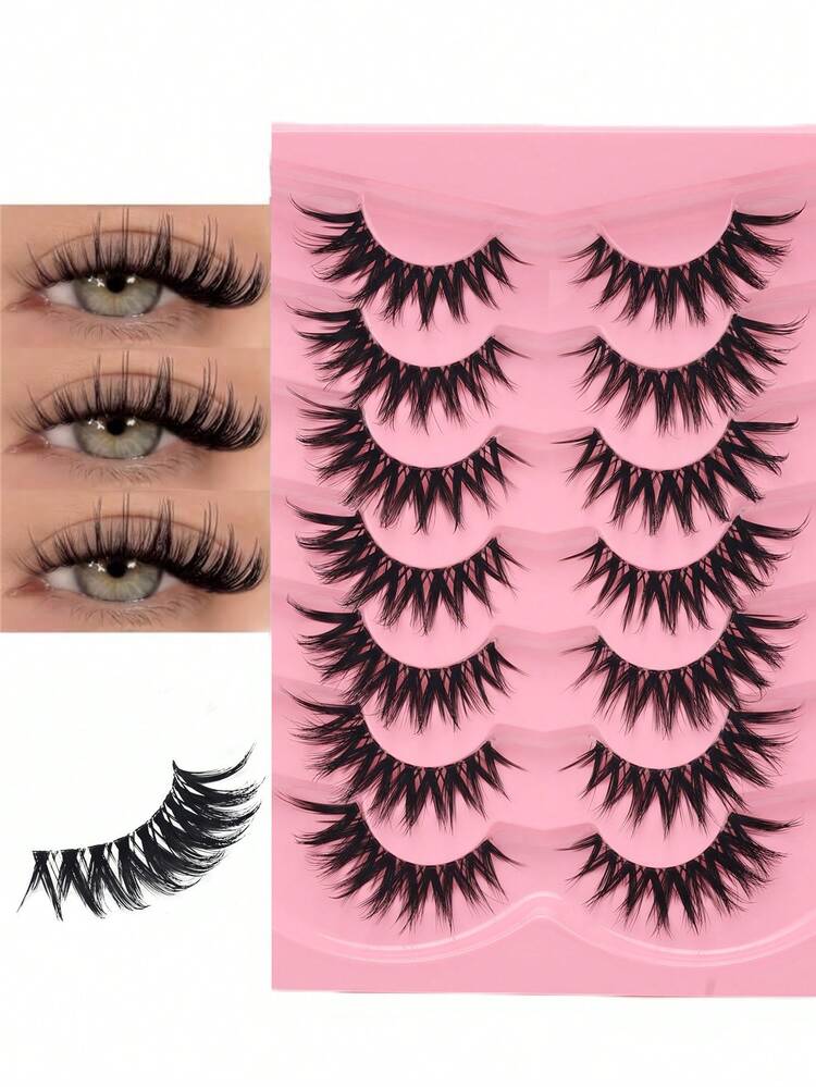 7 Pairs Cat Eye Lashes, 3D Faux Mink Eyelashes, Natural Lashes, Wing Tip Extended False Eyelashes - View 2