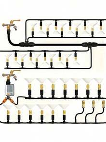 Automatic Drip Irrigation Kit (Garden Version) - 4/7mm, Equipped With Brass Mist Nozzle, Suitable For Lawn, Potted Plants And Greenhouse, Lawn Automatic Drip Irrigation System, Potted Plants Greenhouse - Multicolor - View 6
