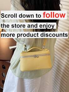Women's New Box Shaped Shoulder Bag, Minimalist Fashion Crossbody Bag - Yellow - View 2