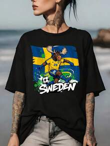 Swedish National Football Team "Moose Jersey" 180G - Perfect For Fans, Gifts, Team Spirit, Festive Family Gatherings And Cozy Nights In. - 黑色 - 查看 7