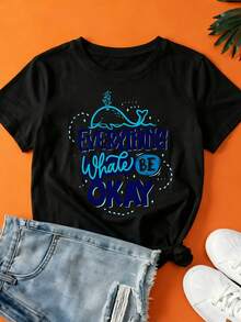 Women's 100% Cotton T-Shirt | 100% Soft And Comfortable, Stylish And Cool, Perfect For Summer. | Ideal For Family Outings, Office Events, And Team-Building Activities. | Independence Day Gift |  And Fashionable Women's T-Shirt - 黑色 - 查看 7