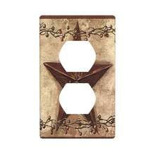 1 pieza Cubierta de placa de interruptor con estampado de estrella y bayas de granero rojo, cubierta de salida de estilo campestre para decoración del hogar, placa de pared duradera para uso doméstico - Multicolor - Ver 12