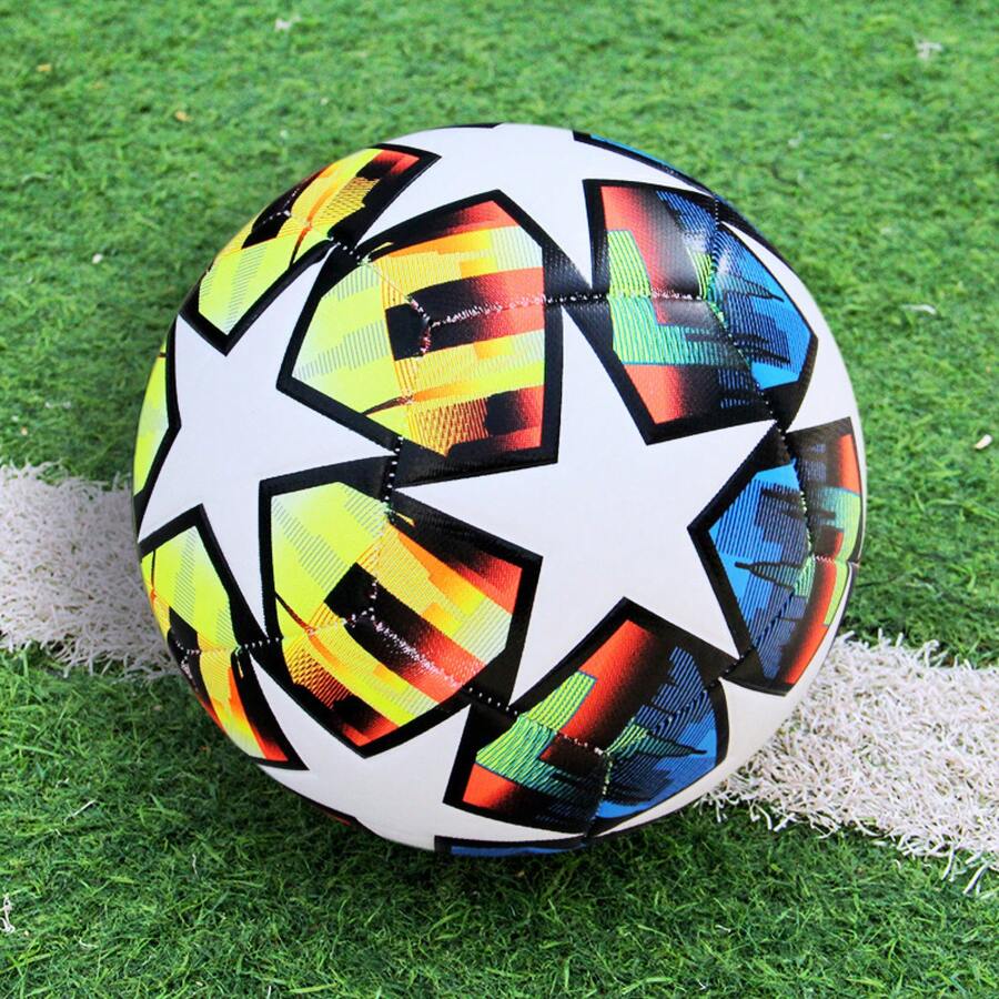 Balón de Fútbol con Costura a Máquina Tres Anillos, Material PVC Talla 5 para Entrenamiento y Competición - 6 - Ver 1