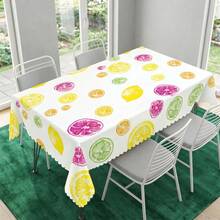 1 buah Taplak Meja Poliester Motif Jeruk Cat Air, Cocok Untuk Dapur, Ruang Makan, Liburan, Pesta Ulang Tahun, Dekorasi Meja Pesta - MultiWarna - View 2