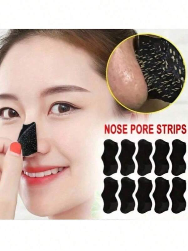30pcs Black & White Nose Strips (Wet Before Use), Natural Bamboo Charcoal Blackhead Remover Nose Pore Cleansing Strips, Large Size Adhesive Nose Strips, Effective For Blackhead Removal, Pore Cleansing, Deep Cleansing, Suitable For Both Men And Women, Oil Control