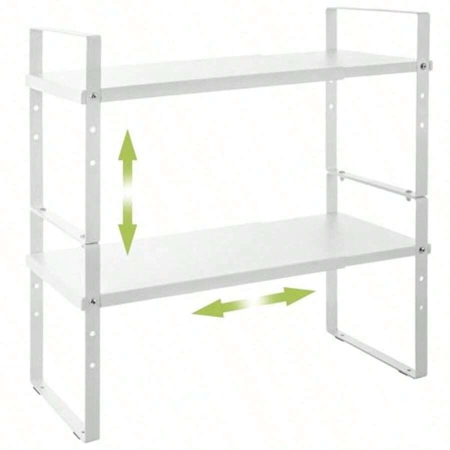 Across-Star - Estante organizador expandible para gabinete soporte apilable para mostrador de cocina estante de despensa de altura ajustable estante para especias blanco paquete de 2 39586756 - Blancopaquete de 2 - Ver 1