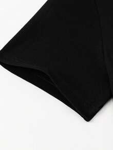 Soft Plus - Plus Printed T-Shirt - Plus - Plus Black Casual - 'I Have Around 5 Personalities', With A Fun Design Of A Girl And A Cup Of Coffee, Short Sleeves, Loose Fit, Fun And Humorous, Perfect For Coffee Lovers And Mood Swing Lovers, Stylish Blouses For Women. - 黑色 - 查看 4