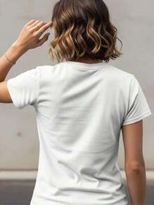 Blusa de Cotton   Elegante  Mujer con Diseño de Gatito Namasté - Elección perfecta de regalo de cumpleaños o festividad pra amigos, familiacómoda para uso diario en primavera, verano y otoño - Blanco - Ver 2