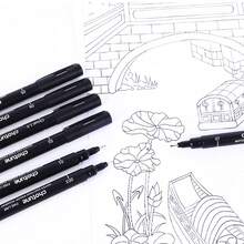 3-15pcs Black Micro Pen Set, Waterproof Archival Ink, Fine Tip Sketching Pens Suitable For Artists, Illustration, Sketching, Anime, Manga, Technical Drawing, Art, Back To School - Sets - View 5