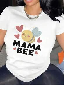 FashionNEW Short-Sleeved T-Shirt With Bee Design, Ideal For Both Indoor And Outdoor Activities, Durable And Comfortable, Perfect For Relaxed Wear In The Living Room Or Kitchen - Unisex Cotton T-Shirt, Urban Vintage Style, Round Neck And Short Sleeves. - 白色 - 查看 7