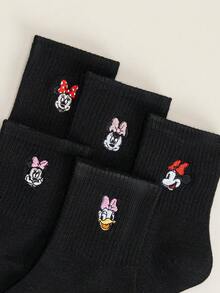 Bộ 1/5/10 đôi tất giữ ấm chân nữ Disney, họa tiết hoạt hình thêu Mickey, Minnie, Daisy, màu đen, unisex, tất giữ ấm chân đôi, tất giữ ấm chân nữ, tất giữ ấm chân thêu hình hoạt hình dễ thương, độc đáo và cá tính, tất giữ ấm chân thể thao, kiểu dáng bốn mùa, cỡ châu Âu, thoải mái, thoáng khí, nhiều màu sắc - màu đen - Xem 9