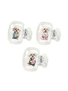 Small White Dog Holding Toothbrush Pattern Portable Toothbrush Protection Box, Toothbrush Protection Hat Holder, Essential Bathroom Accessories For Home And Business Travel, Daily Use, And Outdoor Travel, Portable Toothbrush - Multicolor - View 13