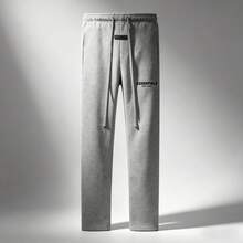 Men's Fear Of God Essentials SS22 Fleece-Lined Relaxed Sweatpants - Dark Oatmeal (Beige Tone) With Logo - 黑燕麥片 - 查看 1